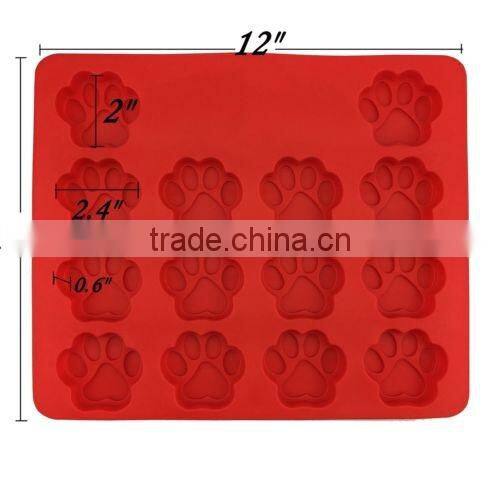 Puppy Paw & Bone Silicone Baking Pan Mold Ice Tray Dog Treat Cookie Non Stick