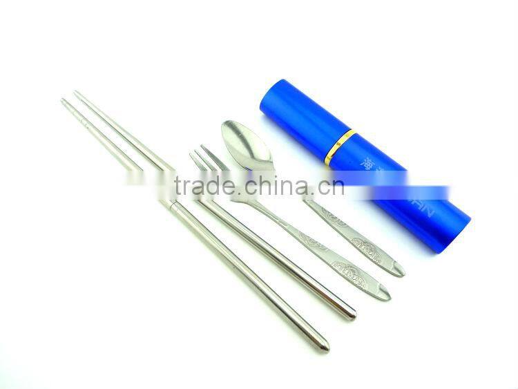 Traveling cutlery set, stainless steel spoon and chopsticks