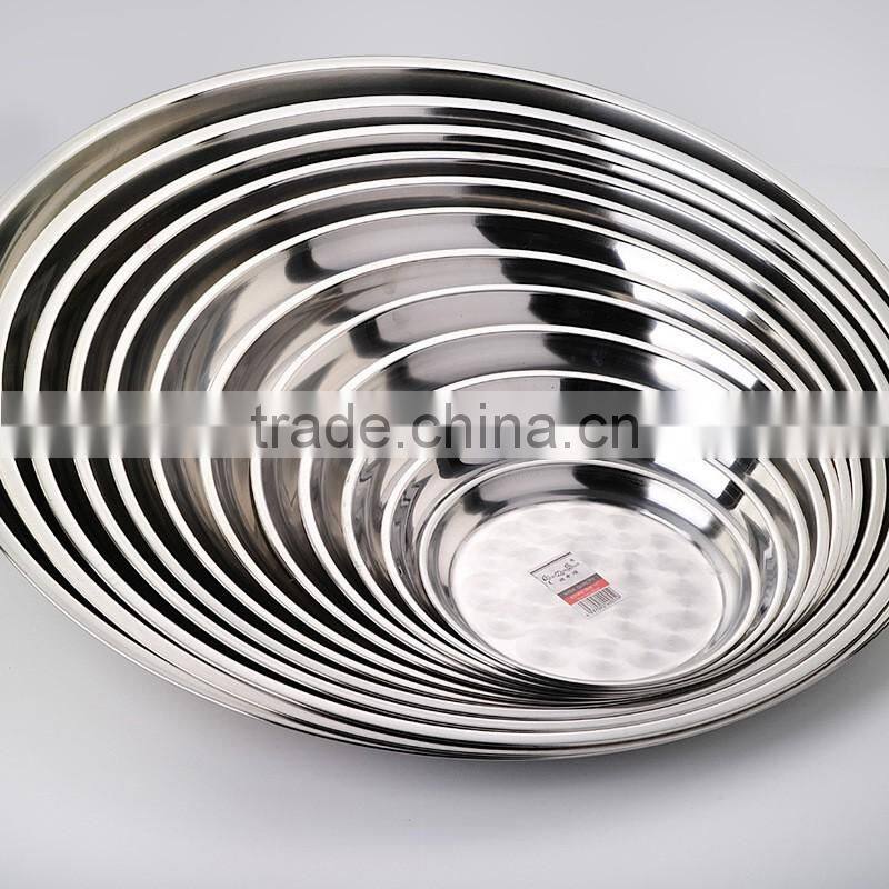 wholesale flat bottom elegant seafood tray stainless steel plate set