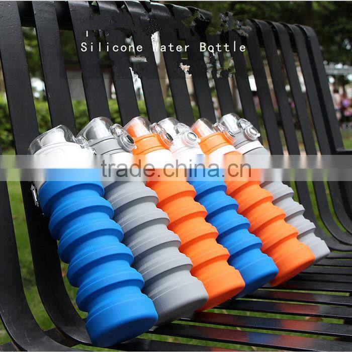 UCHOME TOP Hot Sale Outdoor 100% Food Grade Travel Foldable Collapsible Silicone Water Bottle