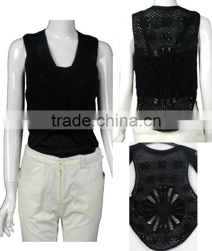 2013 popular crochet sweater vest women