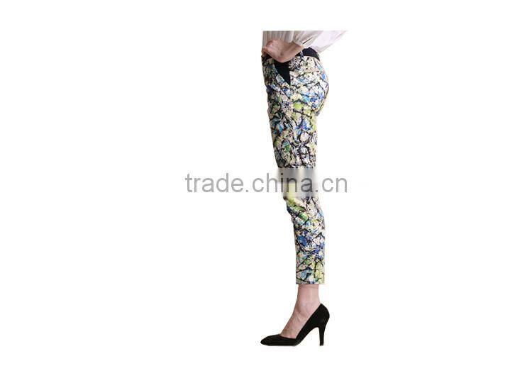 direct factory skinny spandex/cotton printed jean pants for girls