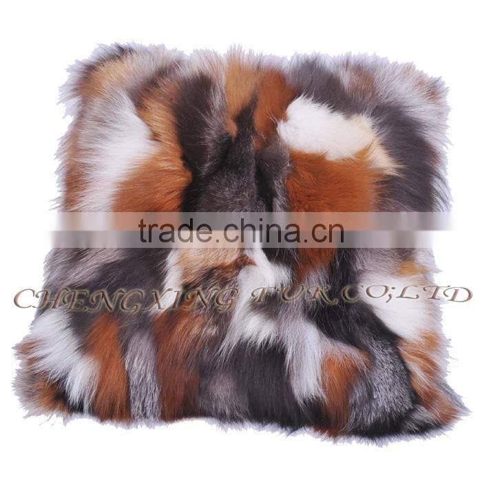 CX-D-33 Genuine Fox Fur Floor Cushion Covers/ Pillow case