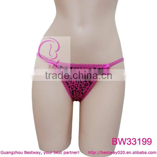 Sexy pink g string micro string bikini with bow