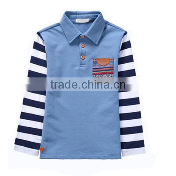 Long sleeve baby boy polo shirt with pocket