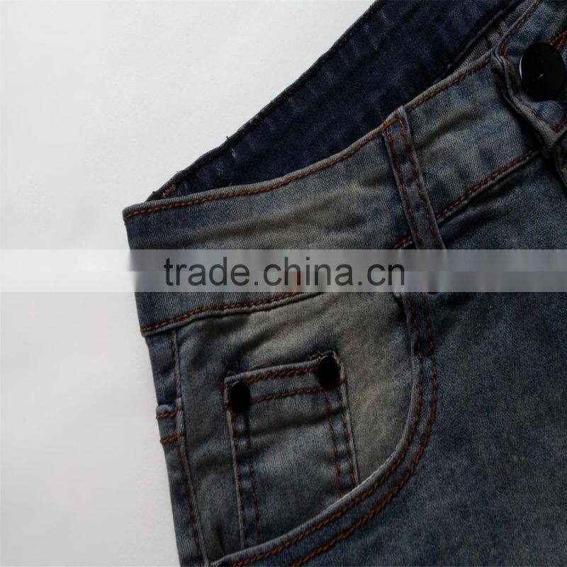 2016 Hot men's fashion men's jeans biker jeans hole personality male personality pants beggar