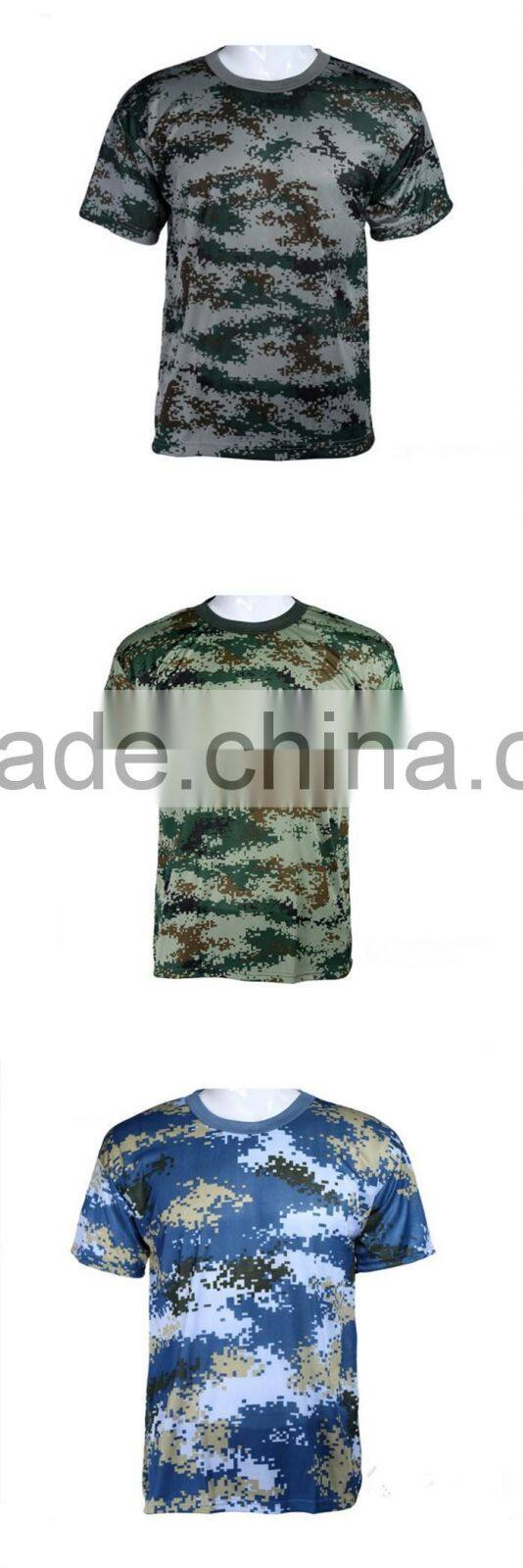 Summer Quick Dry Knit Short Sleeves Camouflage Military Training T-Shirts