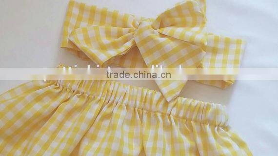 Hot Sale Summer Party Wear Baby Mini Cotton Skirt Matching Headband