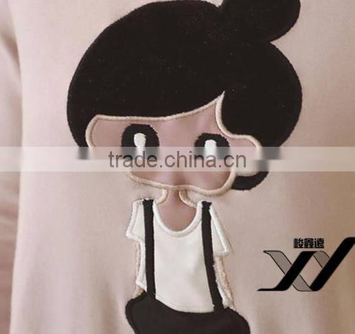 Long design pullover Women cheap embroidery hoodies