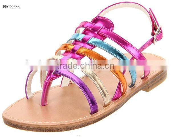 Shenzhen Manufacturer popular designer little girls nude beach sandal