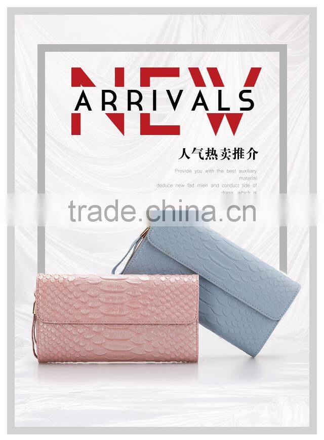 High Quality Women Leather Long Wallet Fashion Pure Color Clutch Bag Women