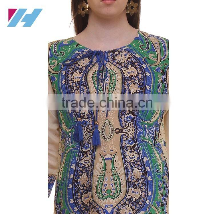 Latest Clothing Printed Long Rayon Kurti Designs
