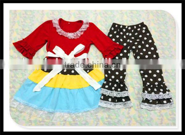 Easter day spring ruffle Baby girl matching stripe red lucky cute baby girl remake cotton vintage remake outfit