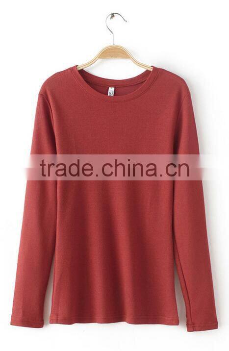 Runwaylover EY2227B Basic women long sleeve V neck T shirt with open thumb hole