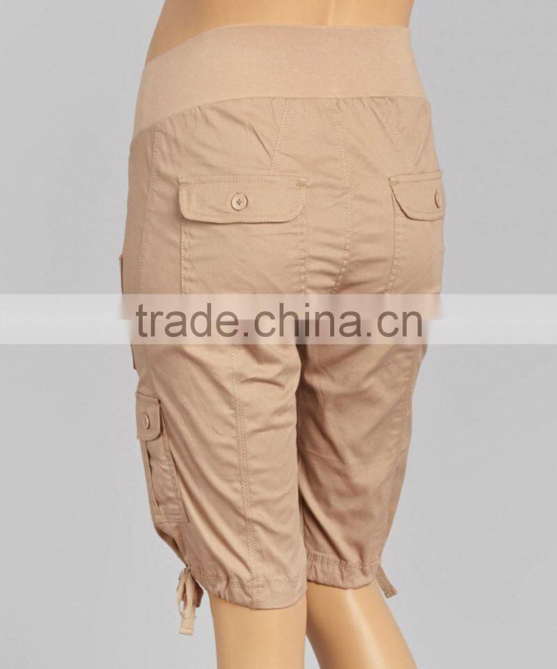 New Fashion Maternity Shorts With Red Cinched Maternity Bermuda Shorts Women Wear WP80817-17