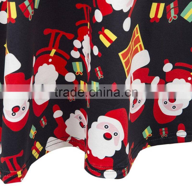 Women's long sleeve snow and snowman Christmas full printing dress shirt clothes