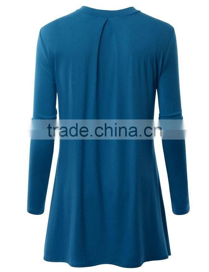 Women's long sleeve plain blank solid color modal t shirts manufacturer in China