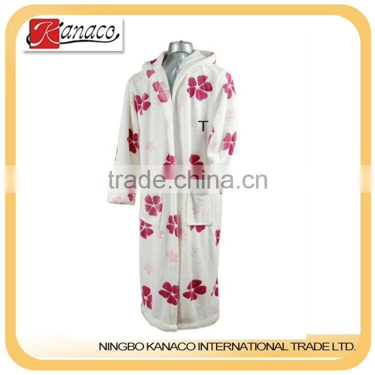 2012 printed coral fleece bathrobe(KN-RB-32)