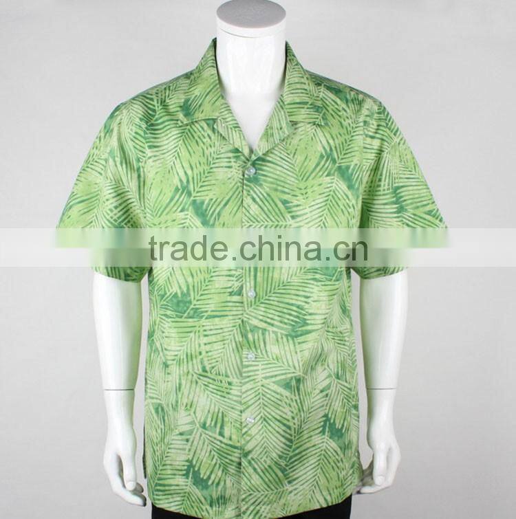 summer beach wear mens custom printed hawaiian shirt