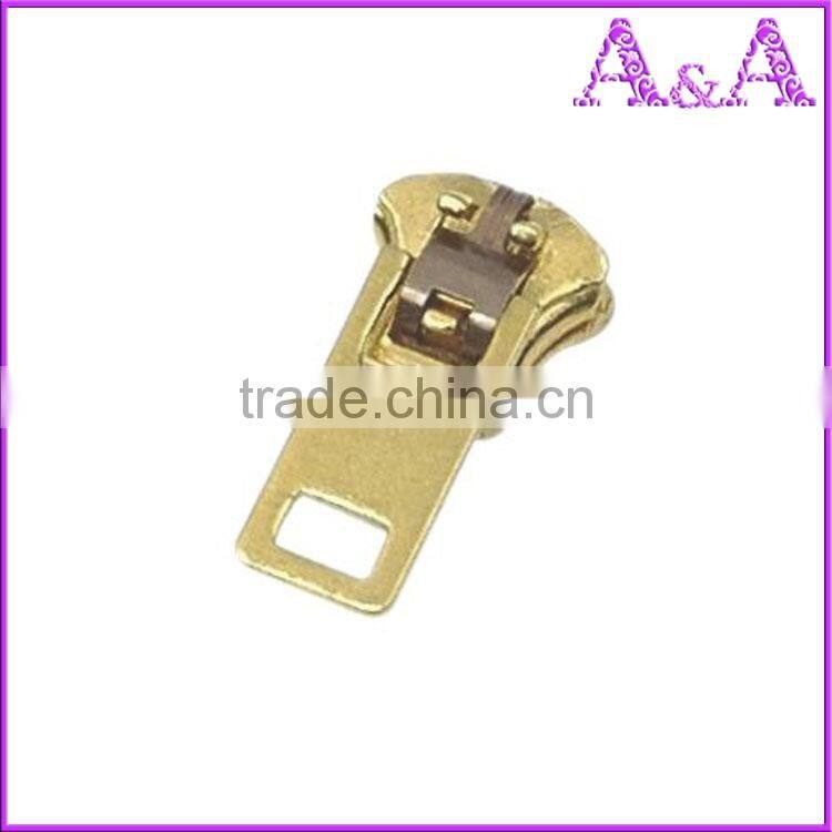 semi-lock key locking golden brass zipper slider