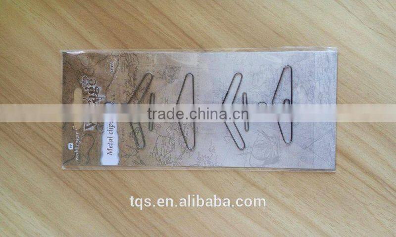 Funny Hanger Shaped Paper Clip New Design /Flat Metal Paper Clip
