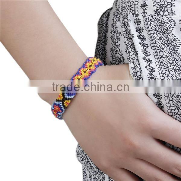 Unique Design Braiding Cord Multicolor Pattern Cotton Boho Chic Bracelets