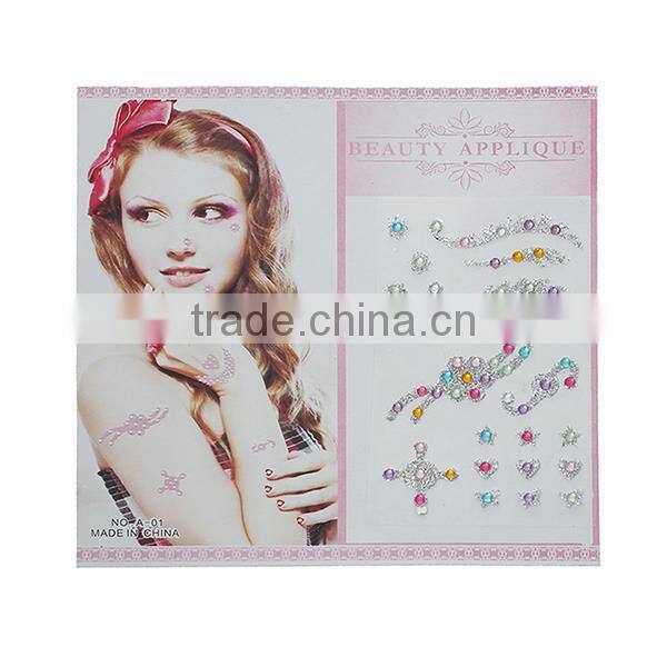 OEM Body Art Multicolor Glitter Removable Body Temporary Tattoo Sticker
