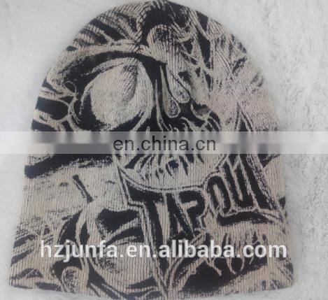 2017 fashional super soft cozy warm printed hat without pompom