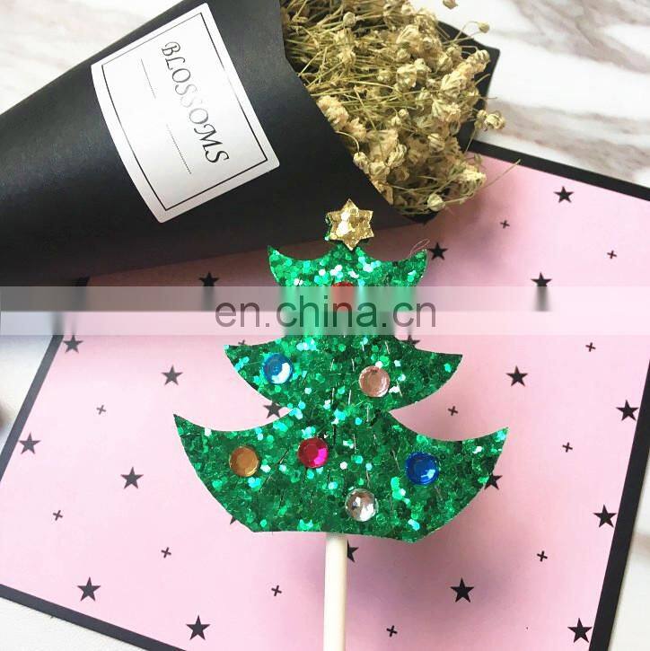 New Flamingo/Paige pig/Deer/Christmas tree felt Cupcake Toppers Party Cake Decorations