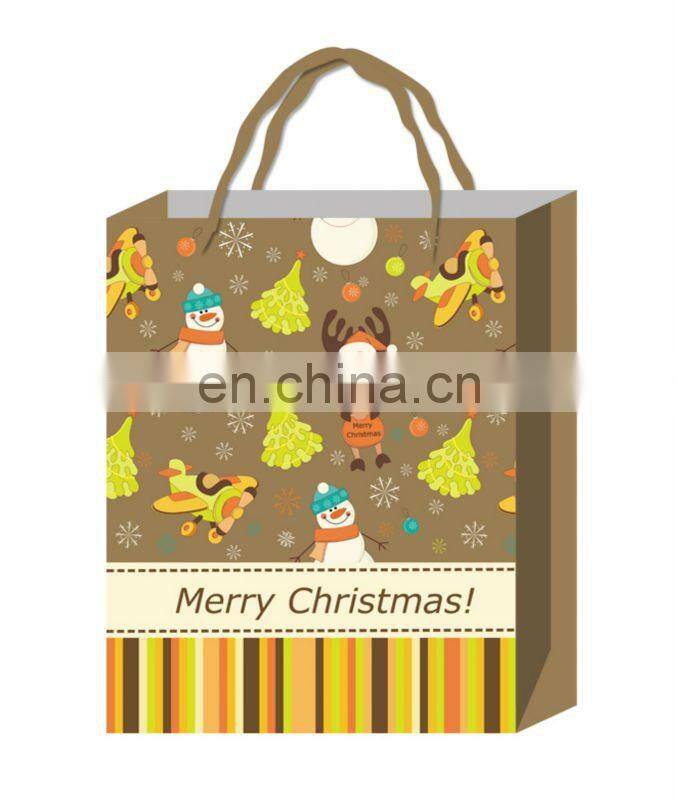 Hot sale matte laminated paper christmas gift bag