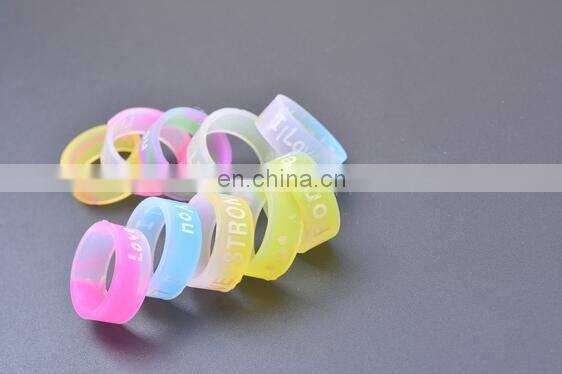 Fashion Couples Ring Candy Color Glow In The dark Ring Hand Ring Silicone Elastic Rope