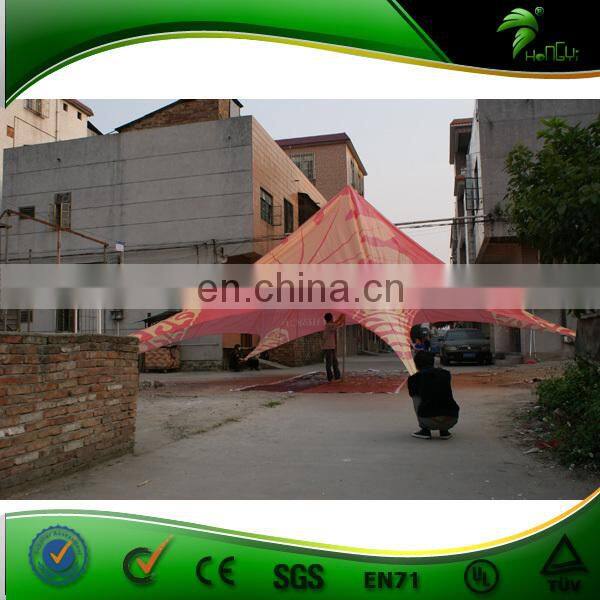 Hot sale 12m red logo printing outdoor event star shape shade tent with high quality