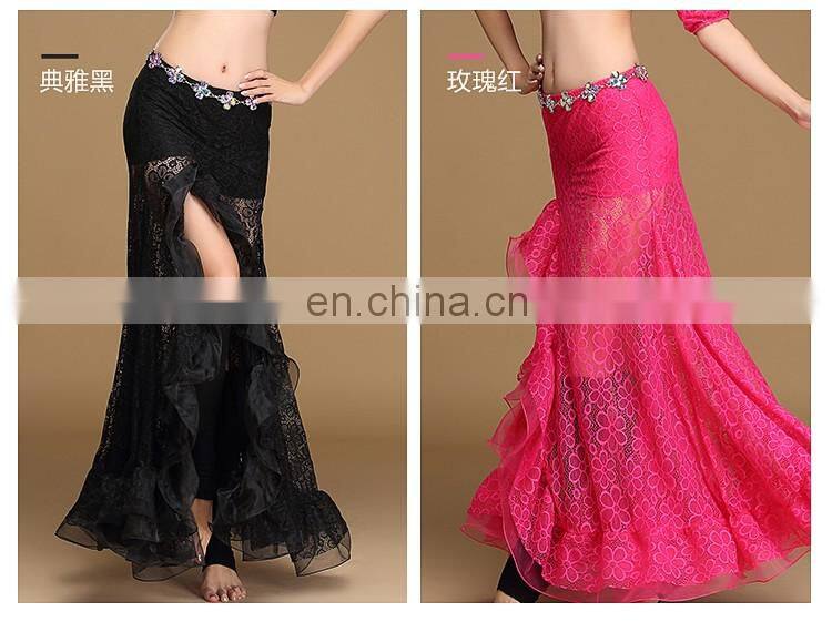 Q-6055 Egyption sexy lace long belly dance skirt