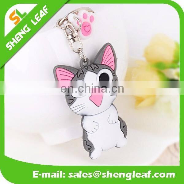 Cartoon Shape 3D Soft PVC Rubber Keychain Custom
