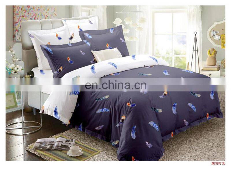 Duvet Cover Set cheap Microfiber feather printed bedding set