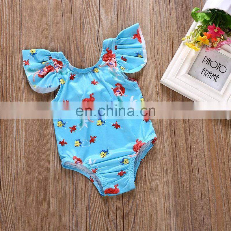 2018 Girls Swimwear Girl SwimSuit Ruffle Rompers for Kids