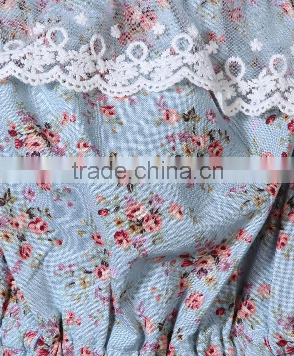 Wholesale bulk kids clothing 2016 baby off shoulder floral printed jumpsuit