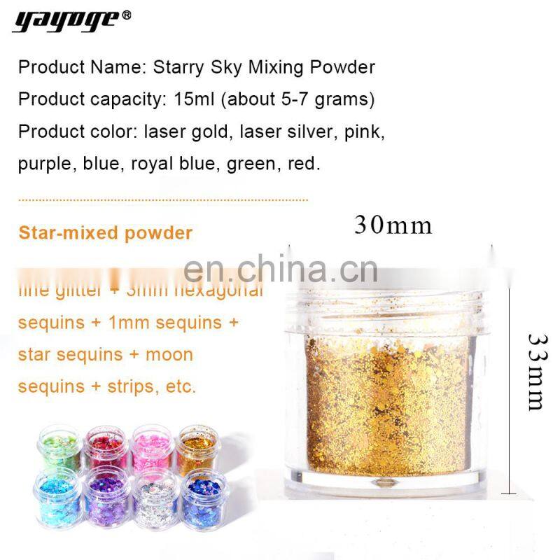 2019 new arrival Colorful PET Nail sequins crystals flash 3d nail art decoration