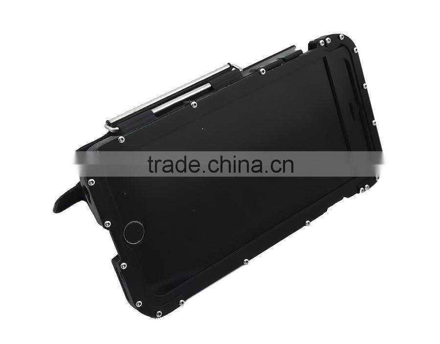The latest Three anti phone cover For IPHONE 6 case steel&leather for IPHONE 6 case