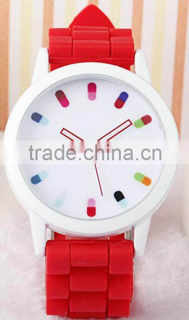 high quality japan movement jelly silicone wristband watch