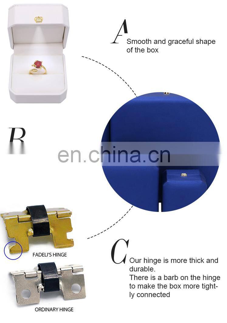 Wholesale Luxury Pu Leather White Ring Box Packaging
