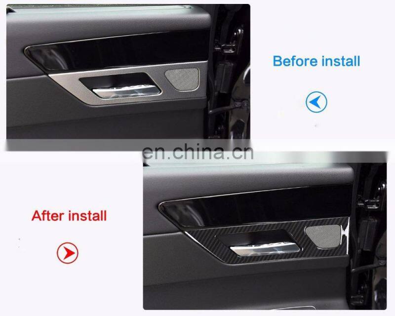 4Pcs Carbon Fiber Style Door Handle Panel Cover Trim For Jaguar XF XFL Car Accessory