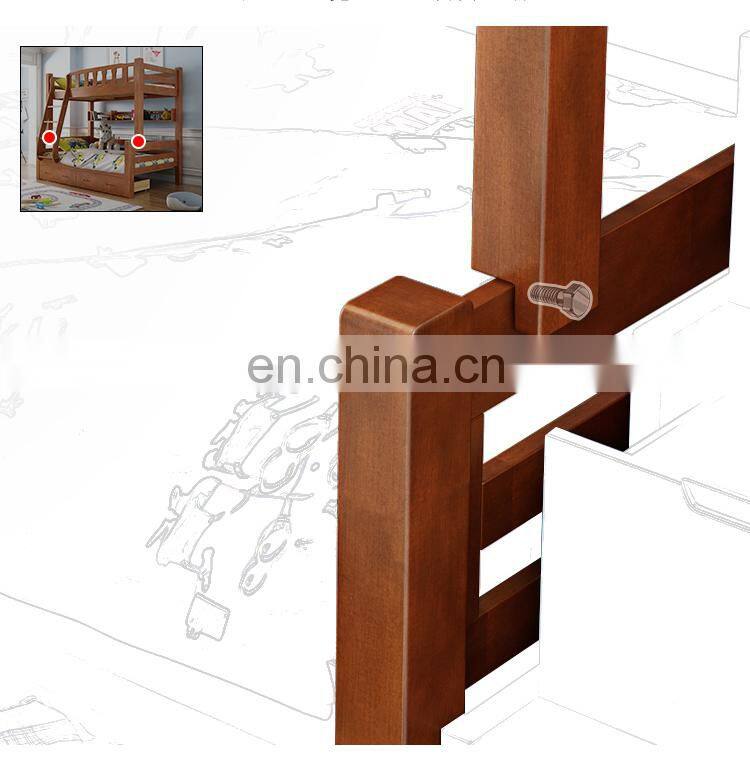 Adult twin over full wooden bunk bed for 3 people children bunk double bed modern for sale bedroom sets