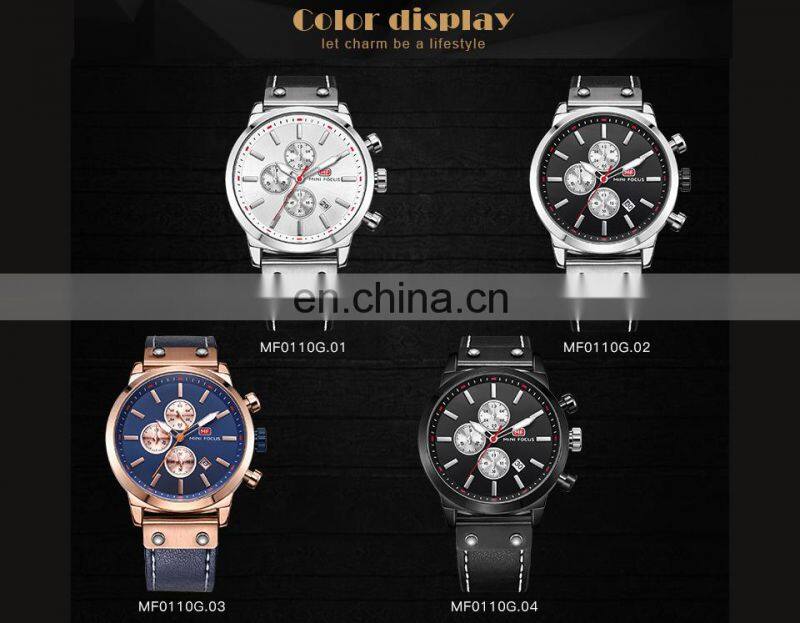 MINI FOCUS 0110 Man Watch 2021 Top Brand Sport Watches Luxury Sports Chronograph Military Genuine Leather Wrist Watches