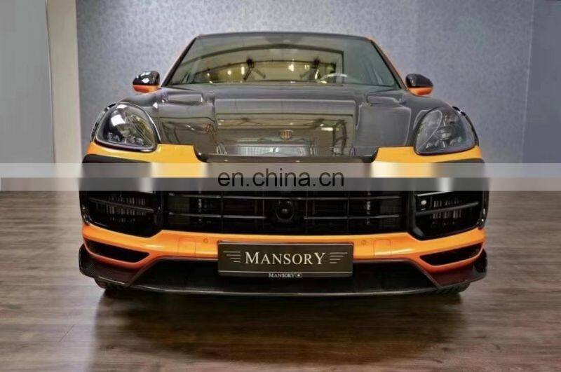 Runde Dry Carbon Fiber For Porsche Cayenne Coupe Upgrade Mansory Style Body Kit Front Lip Rear Lip Side Skirts Top Spoiler