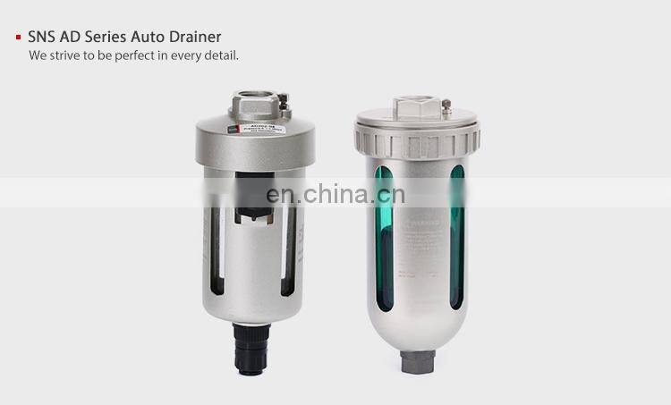 SNS AD Series pneumatic automatic drainer auto drain valve for air compressor