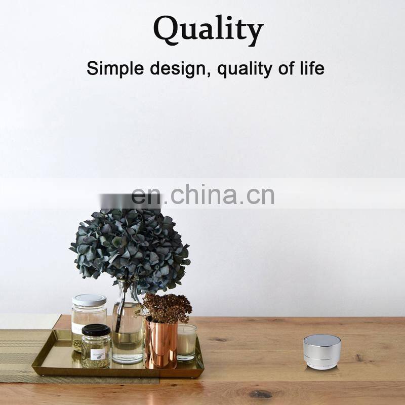 Factory wholesale A10 FM LED Portable Mini Metal blue tooth Wireless Speaker