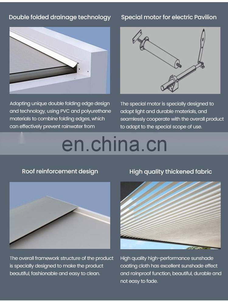 modern outdoor bricoking bioclimatique smart pool retractable pergola-aluminium bioclimatic 5x3 set