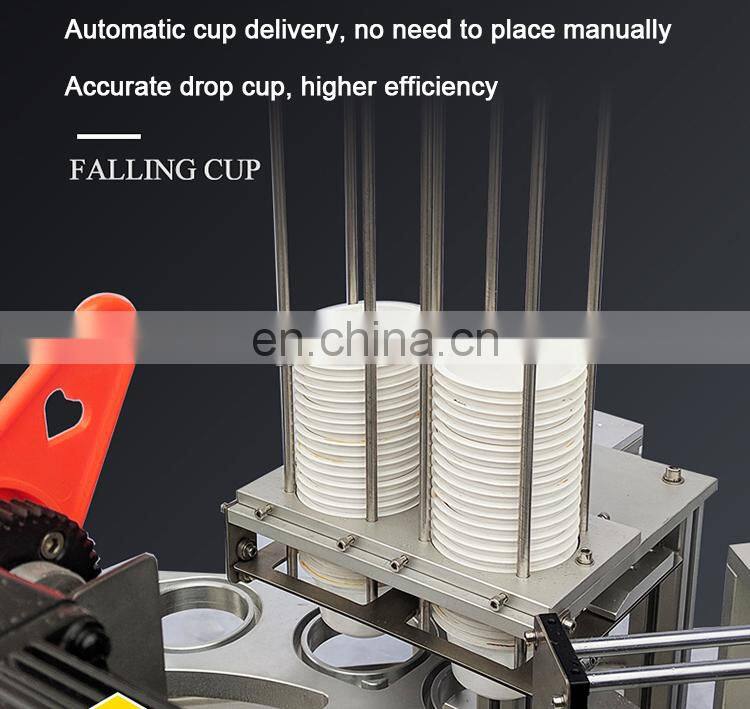 Automatic mul-tifunction oil milk yogurt jam jelly servo rotary k cup filling sealing machine