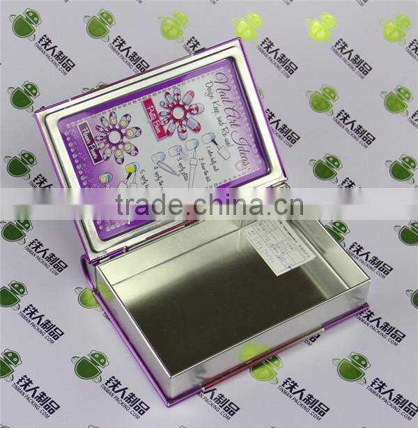 Fashionable book shape tin cosmetic packaging